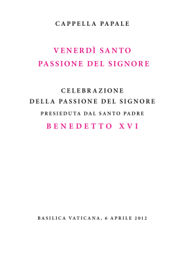 venerd&igrave; santo passione del signore benedetto xvi