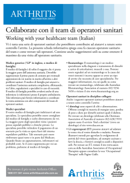 Collaborate con il team di operatori sanitari (working with your