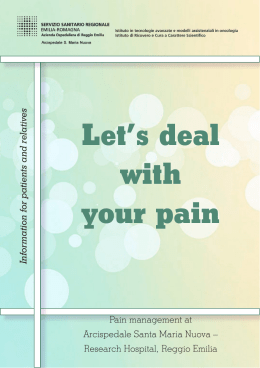 Let`s deal with your pain - Arcispedale Santa Maria Nuova