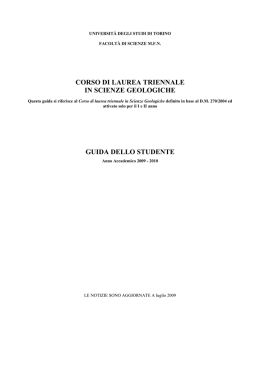 Corso di laurea in Scienze Biologiche