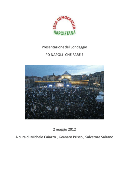 Presentazione del Sondaggio PD NAPOLI : CHE FARE ? 2 maggio