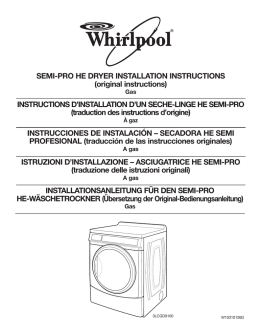 SEMI-PRO HE DRYER INSTALLATION INSTRUCTIONS (original