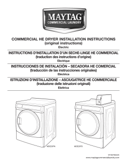 COMMERCIAL HE DRYER INSTALLATION INSTRUCTIONS