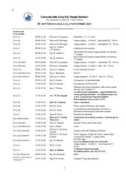 TRIESTE Settimana 5 2015 - Universit&agrave; della Terza Et&agrave;