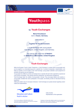 for Youth Exchanges