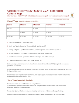Calendario attività 2014/2015 L.C.Y. Laboratorio Cultura Yoga