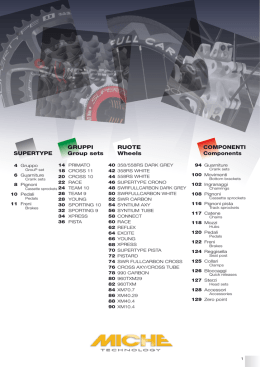 SUPERTYPE GRUPPI Group sets RUOTE Wheels COMPONENTI
