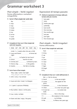 Grammar worksheet 3 Past simple – Verbi regolari