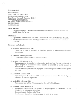 CV - Investimenti SpA