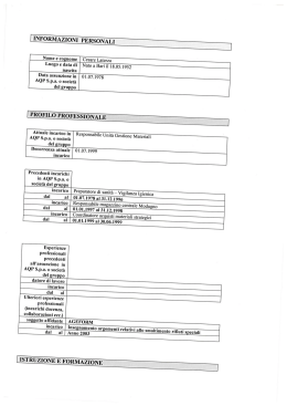 Curriculum - Acquedotto Pugliese S.p.A.