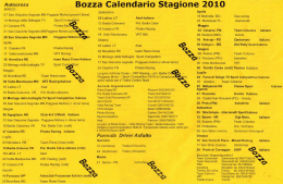 Bozza Calendario Stagione 2010