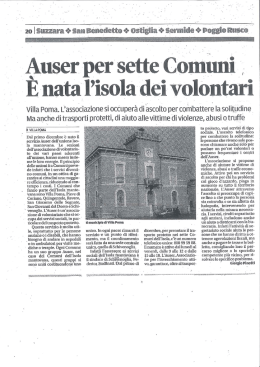 Villa Poma. L`associazione si octuper&agrave; di ascolto
