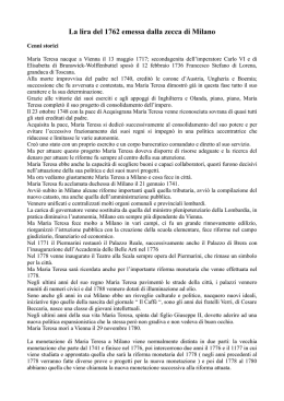 La lira del 1762 emessa dalla zecca di Milano