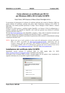 Come ottenere un certificato per IIS 5.0 per Windows 2000 e IIS 5.0