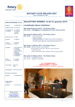 Bollettino nr. 16 - Rotary Club Milano Est