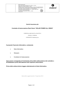 Pagina 1 di 1 Zurich Insurance plc Contratto di Assicurazione Rami