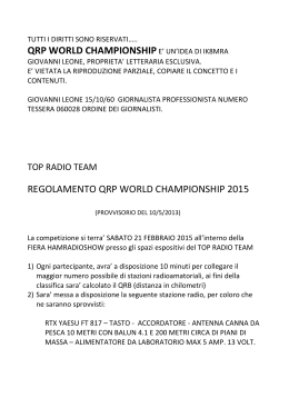 regolamento qrp world championship 2016
