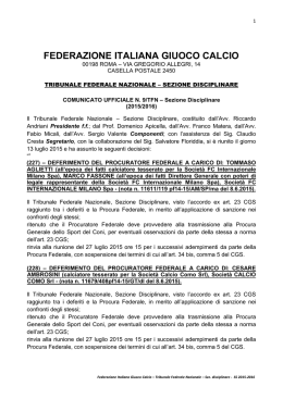 Sezione Disciplinare - Centro studi di diritto, economia ed etica dello