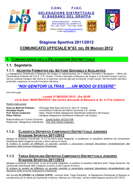 Stagione Sportiva 2011/2012 “NOI GENITORI