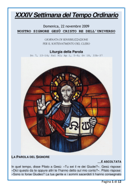 XXXIV Settimana del Tempo Ordinario