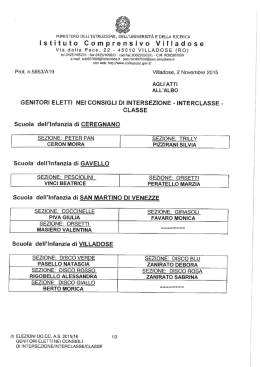 Genitori eletti nei Consigli di Intersezione, Interclasse e Classe per l