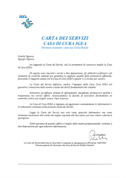 Carta dei servizi - Casa di Cura Igea