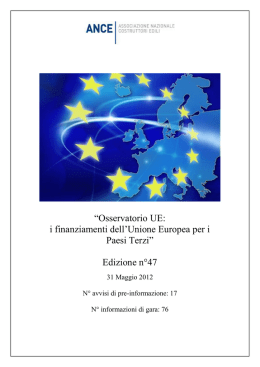Osservatorio UE: i finanziamenti dell`Unione Europea per i Paesi Terzi