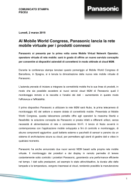 Al Mobile World Congress, Panasonic lancia la rete mobile virtuale