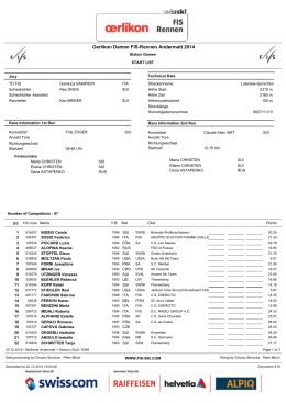 Oerlikon Damen FIS-Rennen Andermatt 2014