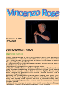 CURRICULUM ARTISTICO Esperienza musicale
