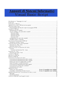 Appunti di Sistemi Informativi Visual Basic Script