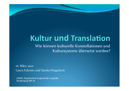 Wie k&ouml;nnen kulturelle Konstellationen und Kultursysteme &uuml;bersetzt