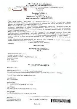 Inserimento nuovi CER in Categoria 4
