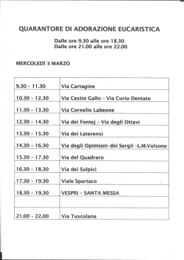 QUAR&Agrave;NTORE DI ADORAZIONE EUCARISTICA