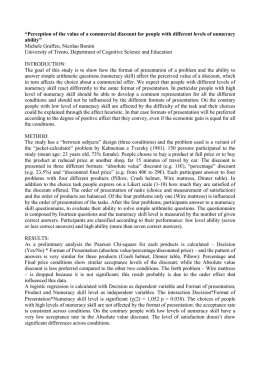 &ldquo;Perception of the value of a commercial discount for