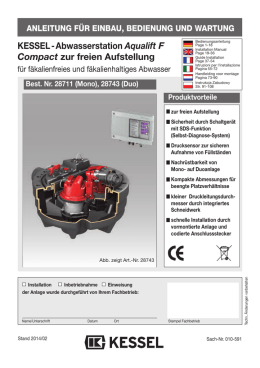 KESSEL-Abwasserstation Aqualift F Compact zur freien Aufstellung