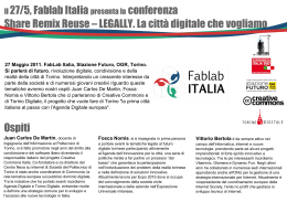 Il 27/5, Fablab Italia presenta la conferenza Share Remix Reuse