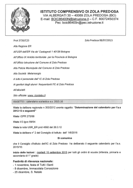 ISTITUTO COMPRENSIVO DI ZOLA PREDOSA VIA ALBERGATI 30