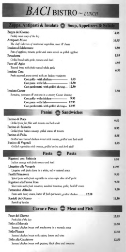 menu