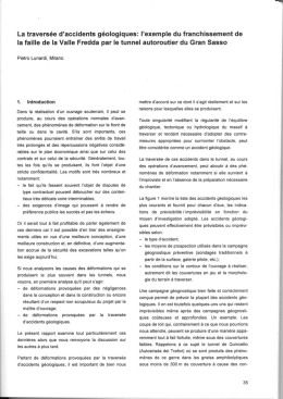 La travers&eacute;e d`accidents g&eacute;ologiques: l`exemple du