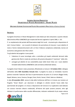 Scheda di sintesi progetto Smartness in Waste Management