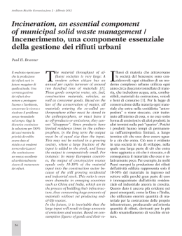 Incineration, an essential component of municipal