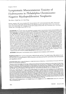 Symptomatic mucocutaneous toxicity of hidroxyurea in Philadelphia