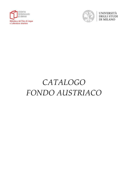 CATALOGO FONDO AUSTRIACO