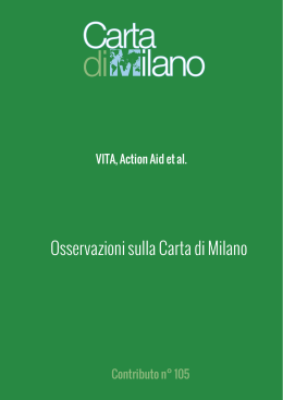 Osservazioni sulla Carta di Milano