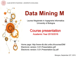 Data Mining M - Università di Bologna