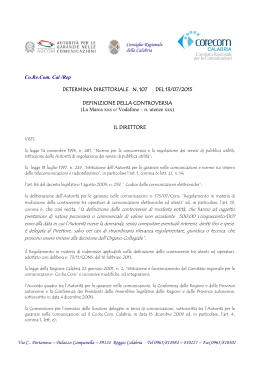 Determina Direttoriale n. 107/2015