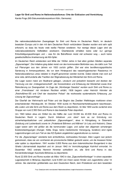 Lager f&uuml;r Sinti und Roma im Nationalsozialismus