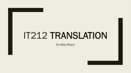 IT212 Translation