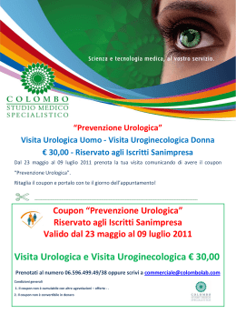 Visita Urologica e Visita Uroginecologica € 30,00
